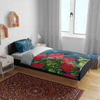 New Zealand Matariki Piwakawaka Bedding Set Maori Koru With Pohutukawa Flowers