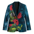 New Zealand Matariki Piwakawaka Blazer Maori Koru With Pohutukawa Flowers