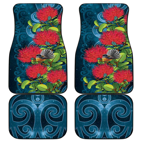New Zealand Matariki Piwakawaka Car Mats Maori Koru With Pohutukawa Flowers