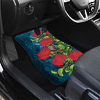 New Zealand Matariki Piwakawaka Car Mats Maori Koru With Pohutukawa Flowers