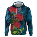 New Zealand Matariki Piwakawaka Hoodie Maori Koru With Pohutukawa Flowers