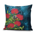 New Zealand Matariki Piwakawaka Pillow Cover Maori Koru With Pohutukawa Flowers