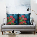 New Zealand Matariki Piwakawaka Pillow Cover Maori Koru With Pohutukawa Flowers