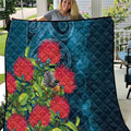 New Zealand Matariki Piwakawaka Quilt Maori Koru With Pohutukawa Flowers