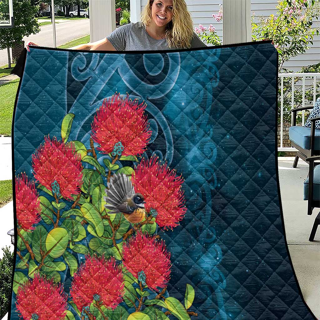 New Zealand Matariki Piwakawaka Quilt Maori Koru With Pohutukawa Flowers
