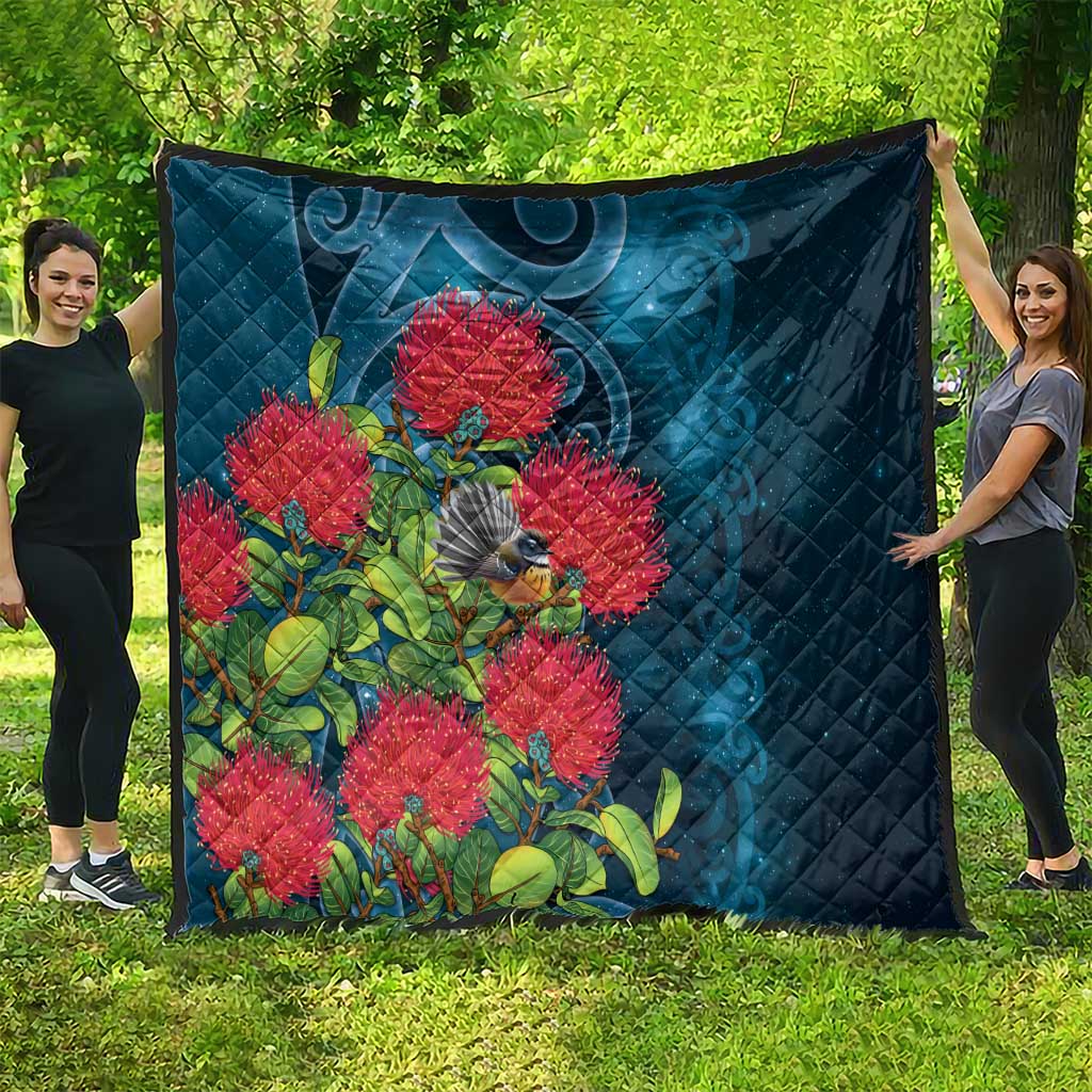 New Zealand Matariki Piwakawaka Quilt Maori Koru With Pohutukawa Flowers