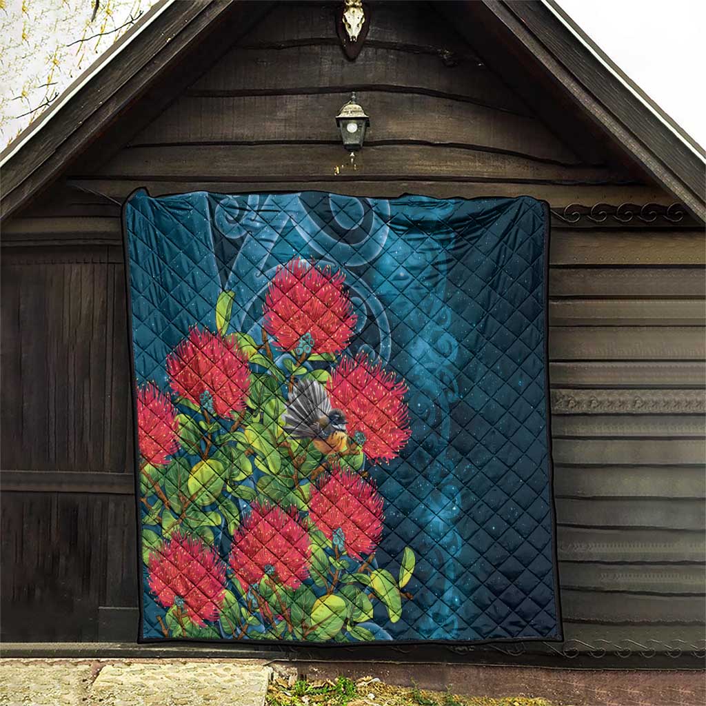 New Zealand Matariki Piwakawaka Quilt Maori Koru With Pohutukawa Flowers