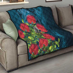 New Zealand Matariki Piwakawaka Quilt Maori Koru With Pohutukawa Flowers