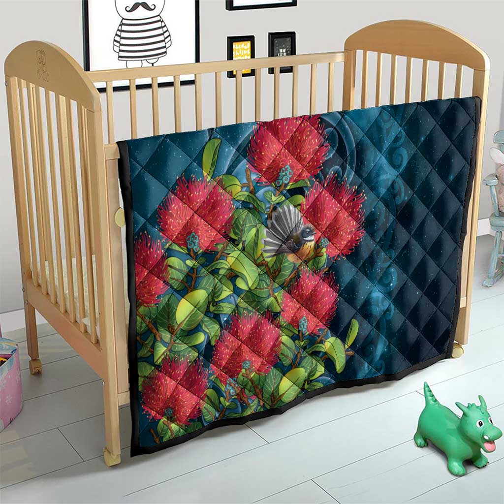 New Zealand Matariki Piwakawaka Quilt Maori Koru With Pohutukawa Flowers