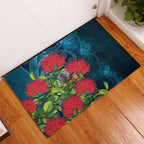 New Zealand Matariki Piwakawaka Rubber Doormat Maori Koru With Pohutukawa Flowers
