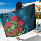 New Zealand Matariki Piwakawaka Sarong Maori Koru With Pohutukawa Flowers