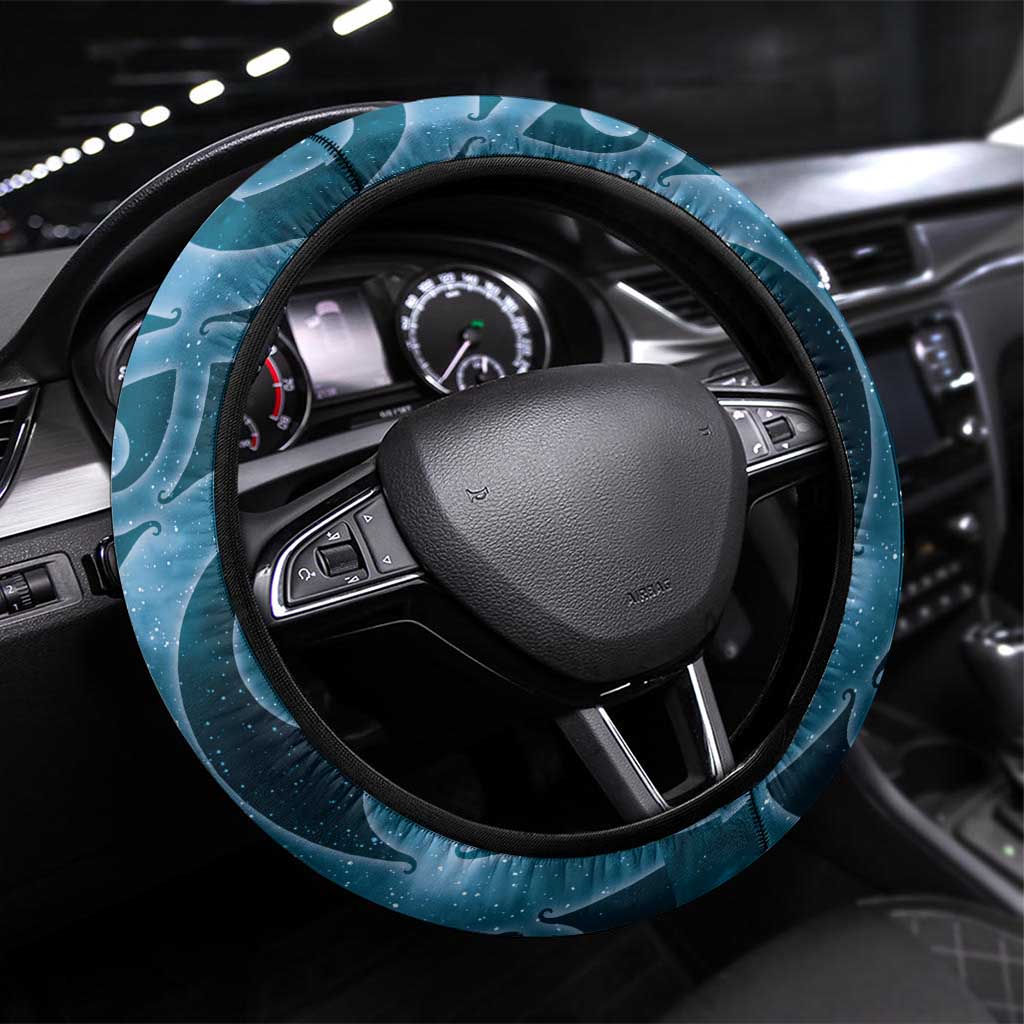New Zealand Matariki Piwakawaka Steering Wheel Cover Maori Koru With Pohutukawa Flowers