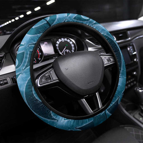 New Zealand Matariki Piwakawaka Steering Wheel Cover Maori Koru With Pohutukawa Flowers