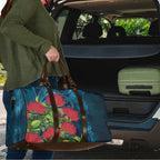 New Zealand Matariki Piwakawaka Travel Bag Maori Koru With Pohutukawa Flowers