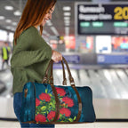 New Zealand Matariki Piwakawaka Travel Bag Maori Koru With Pohutukawa Flowers