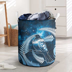 New Zealand Matariki Laundry Basket Pigeon Kereru Maori Fern Art