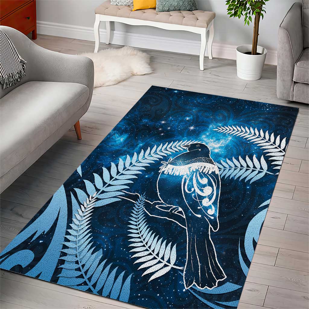 New Zealand Matariki Area Rug Pigeon Kereru Maori Fern Art