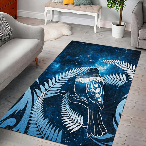New Zealand Matariki Area Rug Pigeon Kereru Maori Fern Art