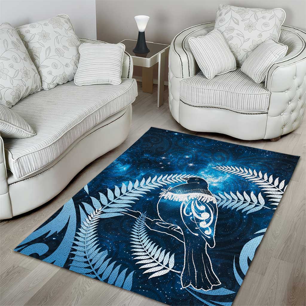 New Zealand Matariki Area Rug Pigeon Kereru Maori Fern Art