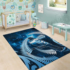 New Zealand Matariki Area Rug Pigeon Kereru Maori Fern Art