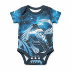 New Zealand Matariki Baby Onesie Pigeon Kereru Maori Fern Art