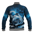 New Zealand Matariki Baseball Jacket Pigeon Kereru Maori Fern Art
