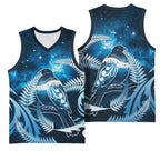 New Zealand Matariki Basketball Jersey Pigeon Kereru Maori Fern Art