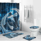New Zealand Matariki Bathroom Set Pigeon Kereru Maori Fern Art