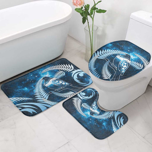 New Zealand Matariki Bathroom Set Pigeon Kereru Maori Fern Art