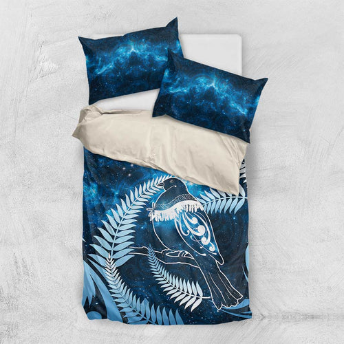 New Zealand Matariki Bedding Set Pigeon Kereru Maori Fern Art