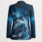 New Zealand Matariki Blazer Pigeon Kereru Maori Fern Art