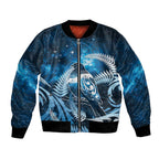 New Zealand Matariki Bomber Jacket Pigeon Kereru Maori Fern Art