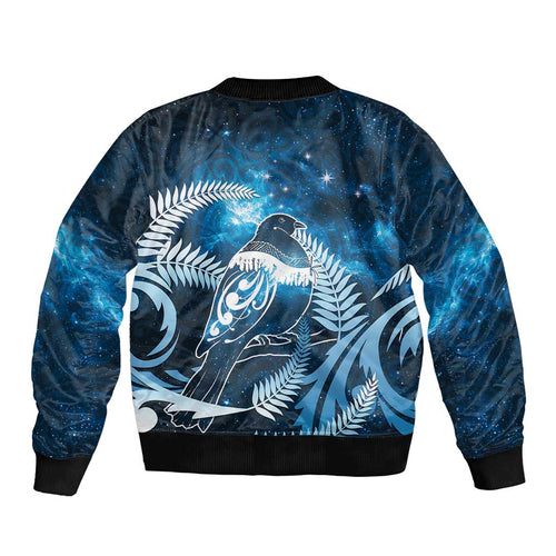 New Zealand Matariki Bomber Jacket Pigeon Kereru Maori Fern Art