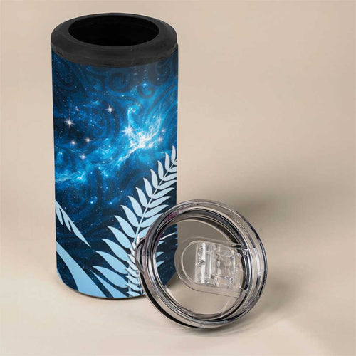 New Zealand Matariki 4 in 1 Can Cooler Tumbler Pigeon Kereru Maori Fern Art