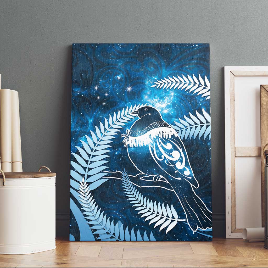 New Zealand Matariki Canvas Wall Art Pigeon Kereru Maori Fern Art