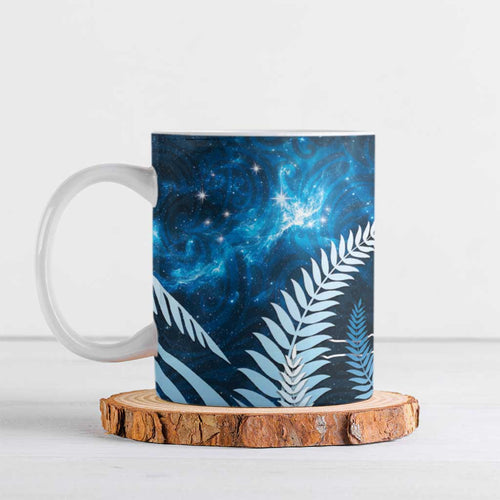 New Zealand Matariki Ceramic Mug Pigeon Kereru Maori Fern Art
