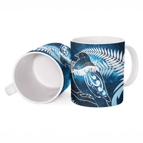New Zealand Matariki Ceramic Mug Pigeon Kereru Maori Fern Art