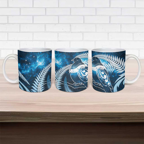 New Zealand Matariki Ceramic Mug Pigeon Kereru Maori Fern Art