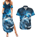 New Zealand Matariki Couples Matching Summer Maxi Dress and Hawaiian Shirt Pigeon Kereru Maori Fern Art