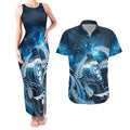 New Zealand Matariki Couples Matching Tank Maxi Dress and Hawaiian Shirt Pigeon Kereru Maori Fern Art