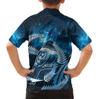 New Zealand Matariki Family Matching Mermaid Dress and Hawaiian Shirt Pigeon Kereru Maori Fern Art