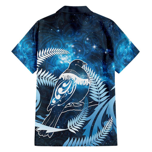 New Zealand Matariki Family Matching Off Shoulder Maxi Dress and Hawaiian Shirt Pigeon Kereru Maori Fern Art