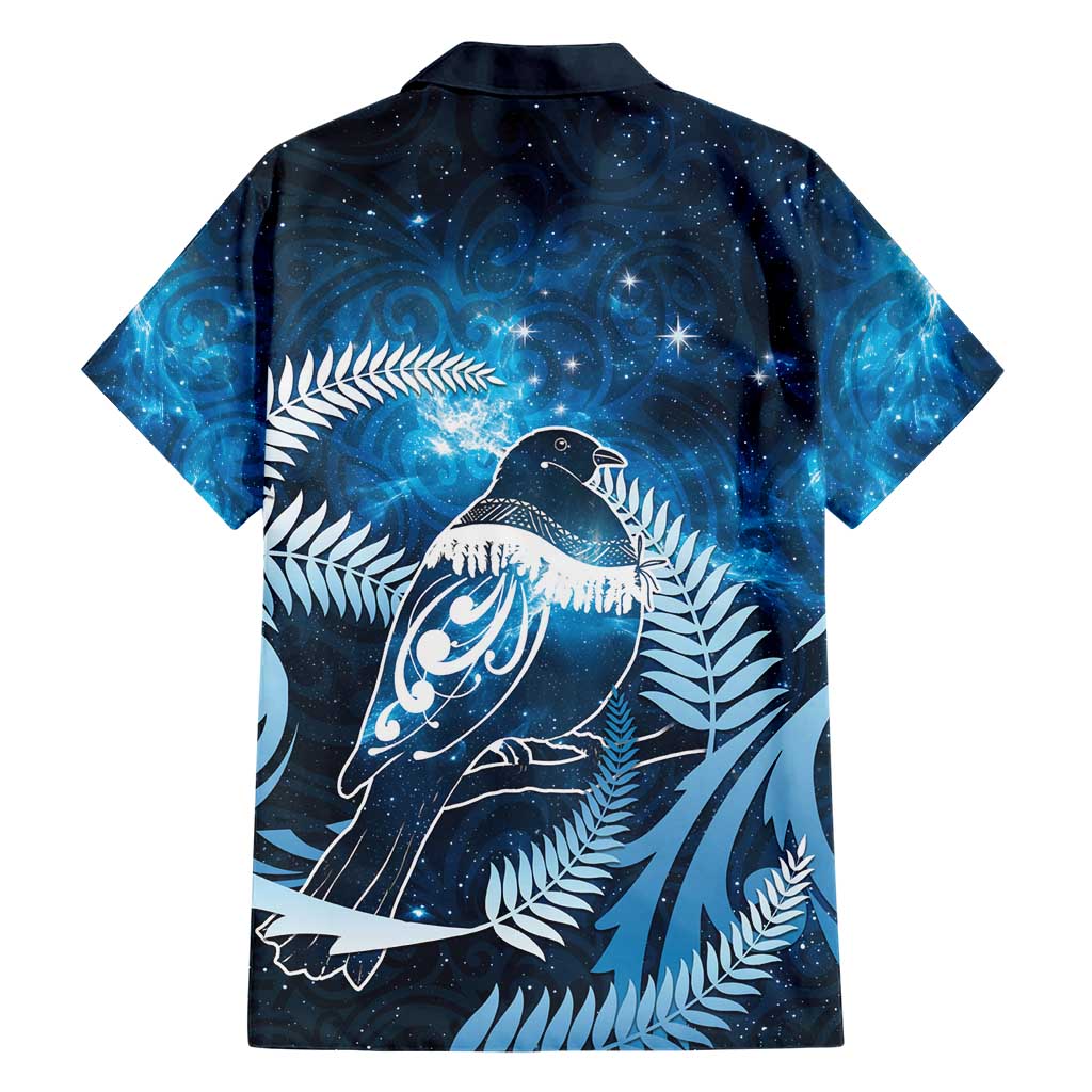 New Zealand Matariki Family Matching Off Shoulder Short Dress and Hawaiian Shirt Pigeon Kereru Maori Fern Art