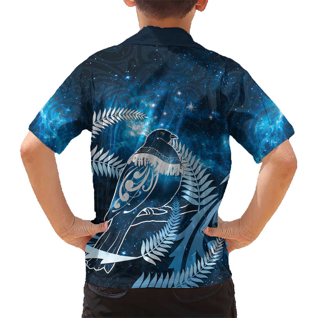 New Zealand Matariki Family Matching Summer Maxi Dress and Hawaiian Shirt Pigeon Kereru Maori Fern Art