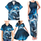 New Zealand Matariki Family Matching Tank Maxi Dress and Hawaiian Shirt Pigeon Kereru Maori Fern Art