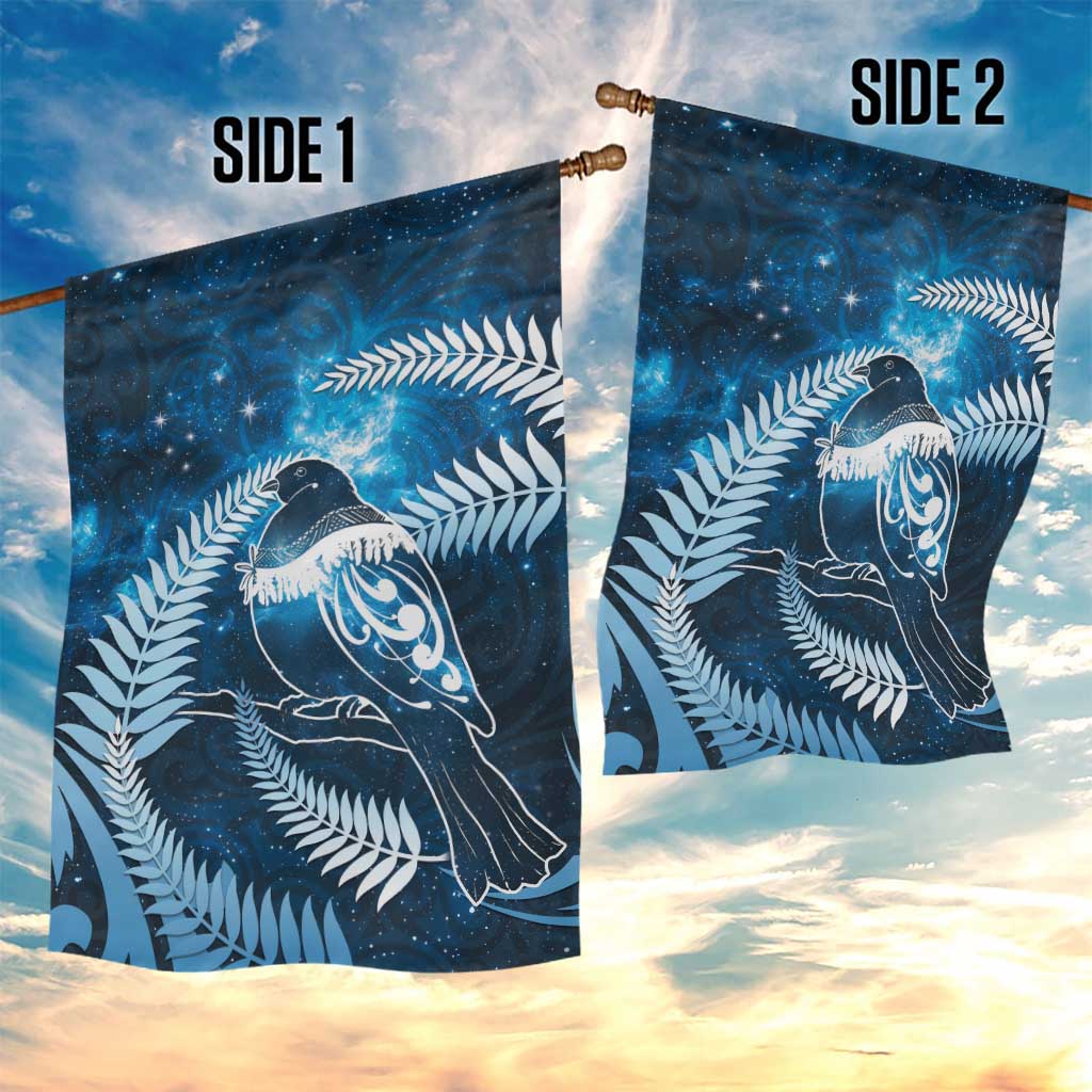 New Zealand Matariki Garden Flag Pigeon Kereru Maori Fern Art