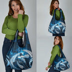 New Zealand Matariki Grocery Bag Pigeon Kereru Maori Fern Art