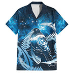 New Zealand Matariki Hawaiian Shirt Pigeon Kereru Maori Fern Art
