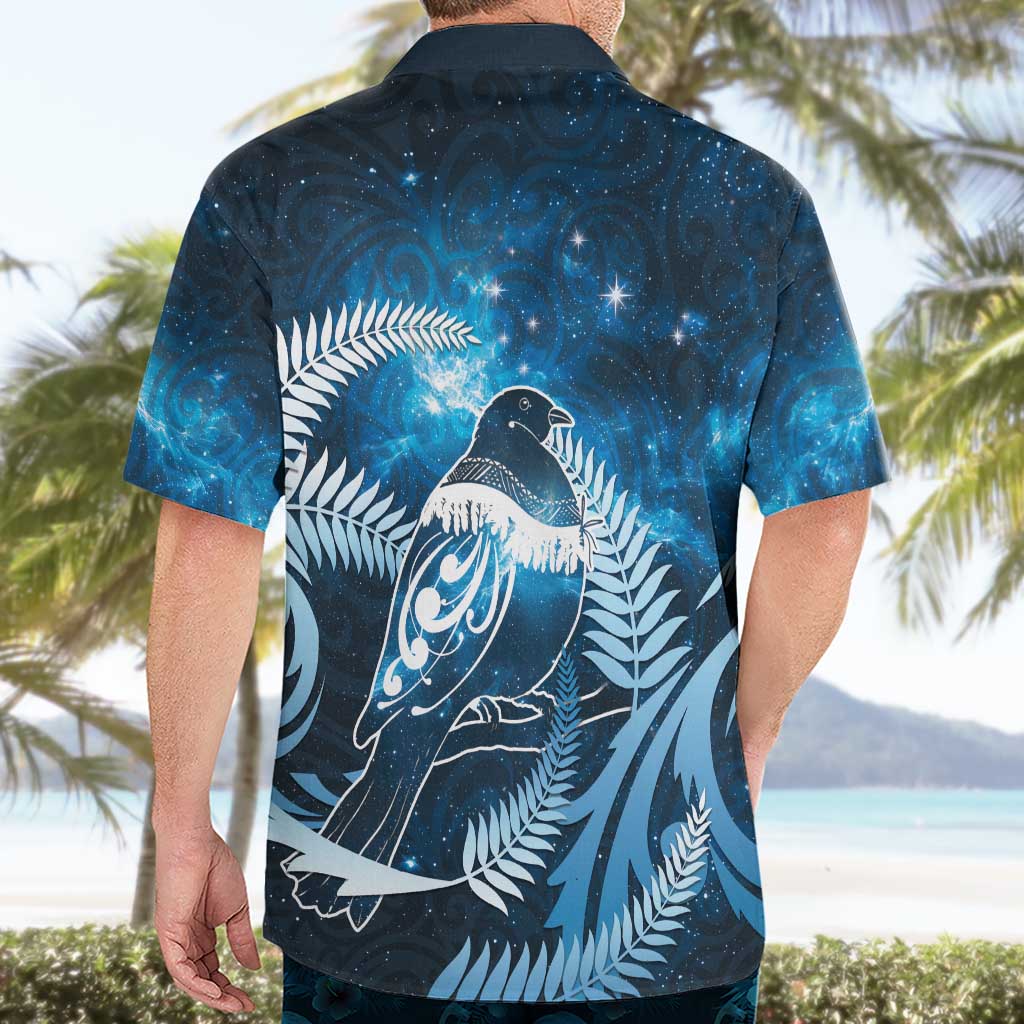 New Zealand Matariki Hawaiian Shirt Pigeon Kereru Maori Fern Art