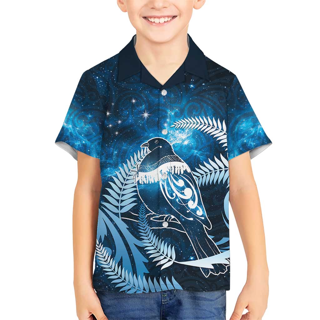 New Zealand Matariki Hawaiian Shirt Pigeon Kereru Maori Fern Art